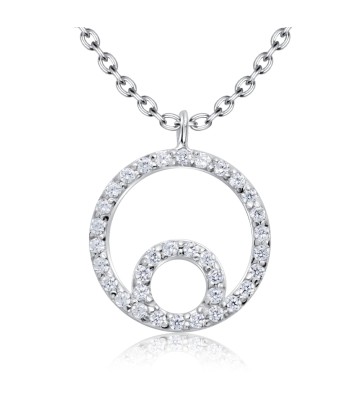 Beautiful Round shape CZ Crystal Silver Necklace SPE-5256